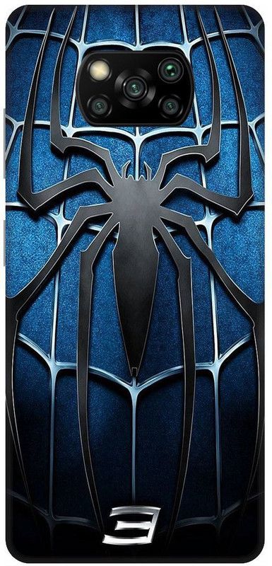 UMPRINT Back Cover for Poco X3  (Blue, Black, Hard Case, Pack of: 1)