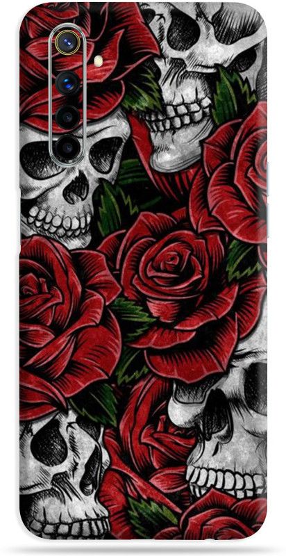 Mclaxa Realme 6, real me 6 Mobile Skin  (Realme 6 Rosses And Skulls Sticker With High matte finish)