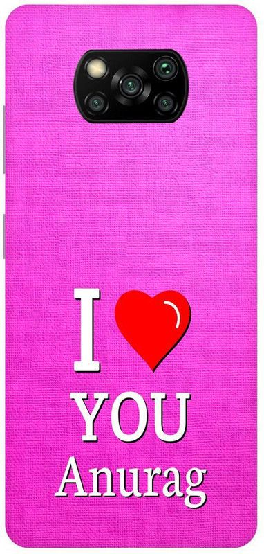 Zaplab Back Cover for POCO X3 Pro,MZB08T6IN, I Love You Anurag Printed Back Cover  (Multicolor, Hard Case, Pack of: 1)