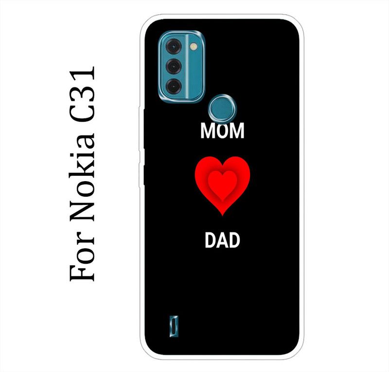 SillyStore Back Cover for Nokia C31  (Black, Grip Case, Silicon, Pack of: 1)