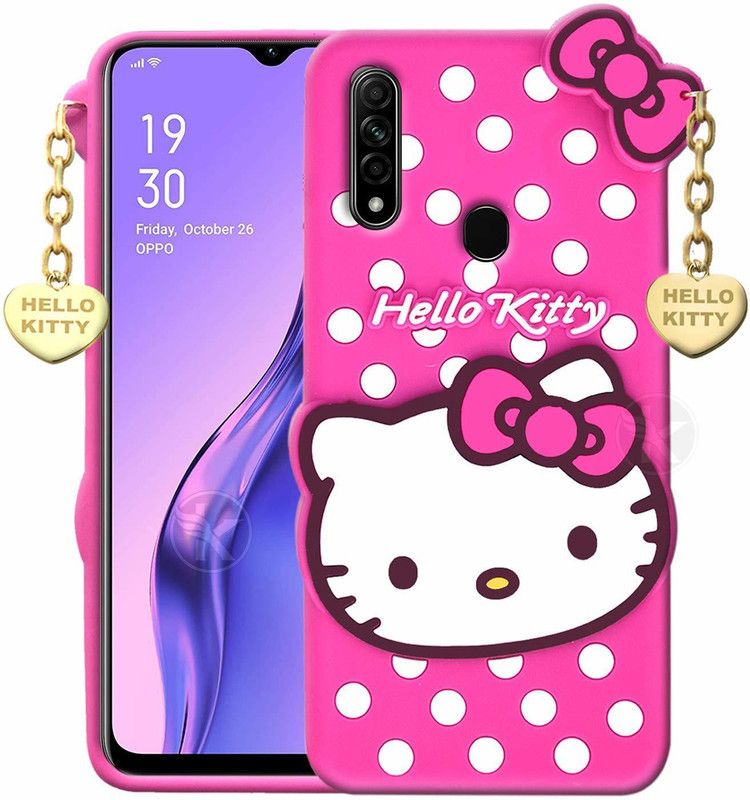 Creativo Back Cover for Oppo A31 Cute Hello Kitty Case Girls Cover  (Pink, Flexible, Pack of: 1)