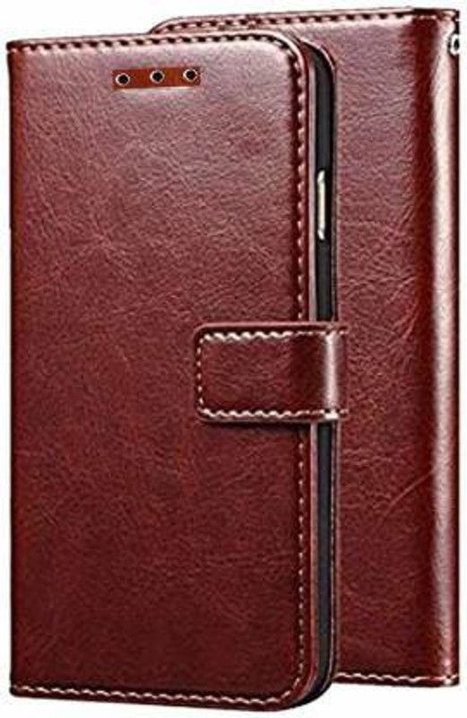 Mycos Flip Cover for realme 10 Pro+ 5G  (Brown, Dual Protection, Pack of: 1)