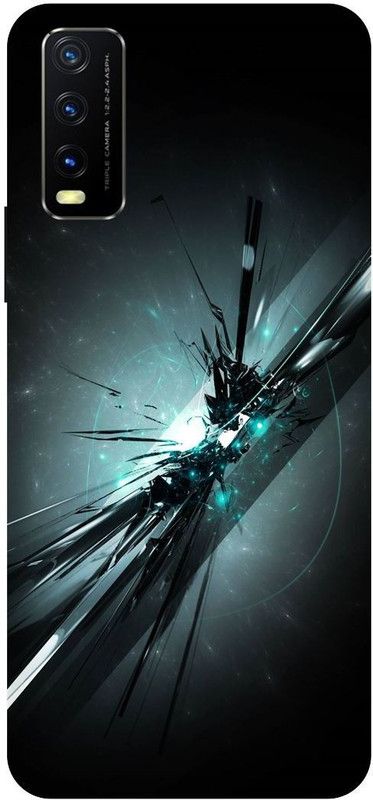 Bluvver Back Cover for Vivo Y12s, V2033, Printed Abstract Line Back Cover  (Multicolor, Hard Case, Pack of: 1)