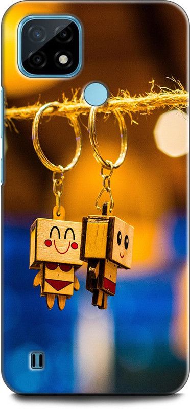 INDICRAFT Back Cover for Realme C21Y, RMX3261 CUTE KEYCHAIN, LOVE, FOREVER, COUPLES, CUTE  (Multicolor, Dual Protection, Pack of: 1)