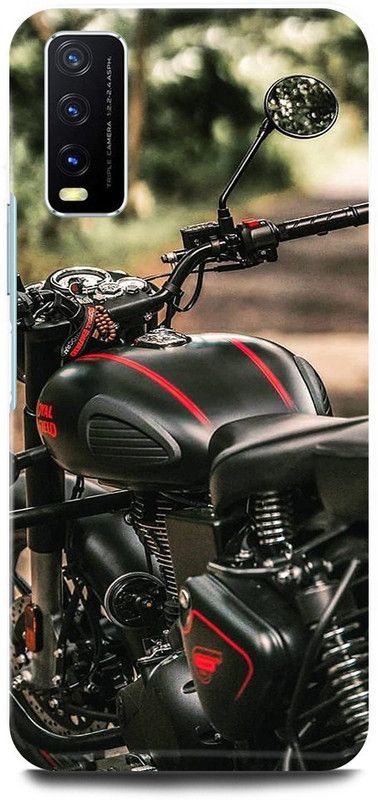 play fast Back Cover for Vivo Y20i, V2027 ROYAL, ENFIELD, BULLET, CLASSIC, BIKE, LOVER, RACER  (Grey, Hard Case, Pack of: 1)