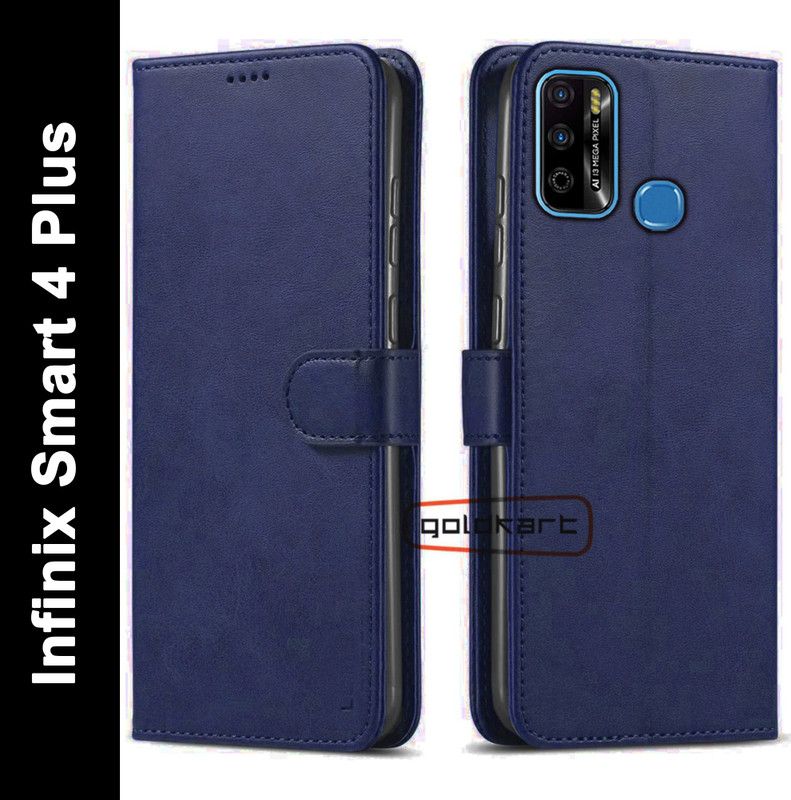GoldKart Back Cover for Infinix Smart 4 Plus  (Blue, Dual Protection, Pack of: 1)