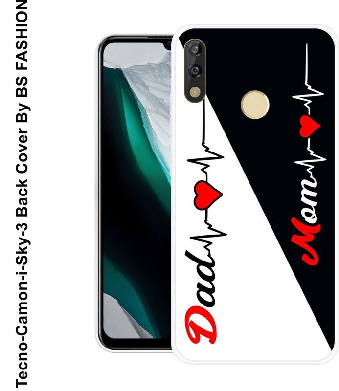 BSRAJ Back Cover for Tecno Camon i Sky 3  (Black, White, Flexible, Silicon)