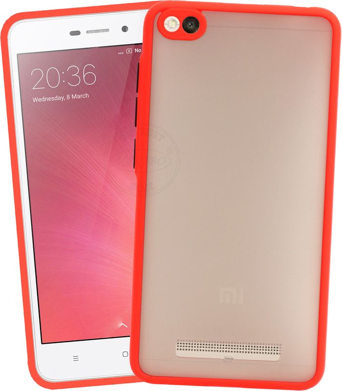 VAKIBO Back Cover for Mi Redmi 4A, Smoke Matte Frosted Back Case With Camera Protection Ring  (Red, Grip Case, Pack of: 1)