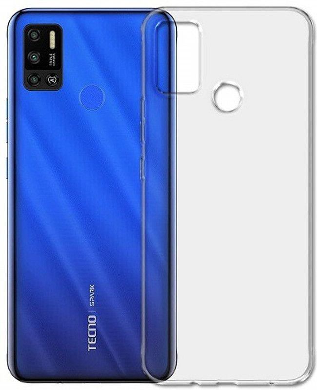 NIMMIKA ENTERPRISES Back Cover for TECNO SPARK 6 AIR BACK COVER TRANSPARENT  (Transparent, Shock Proof, Silicon, Pack of: 1)