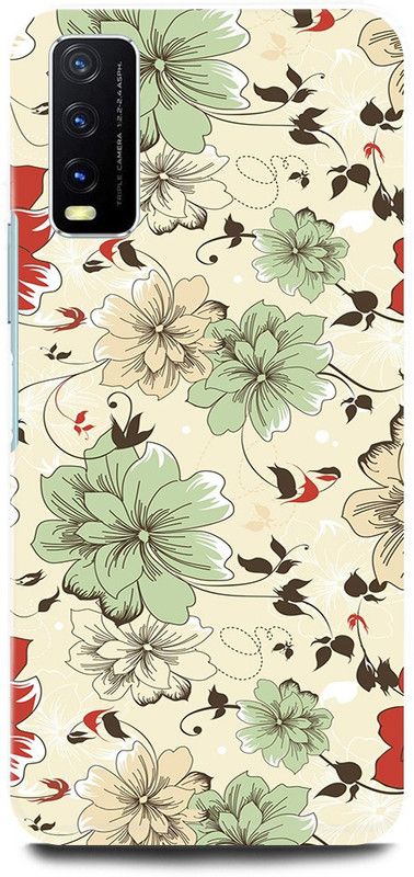 play fast Back Cover for Vivo Y20G, v2065 GREEN, WHITE, FLOWER, ROSE  (White, Hard Case, Pack of: 1)