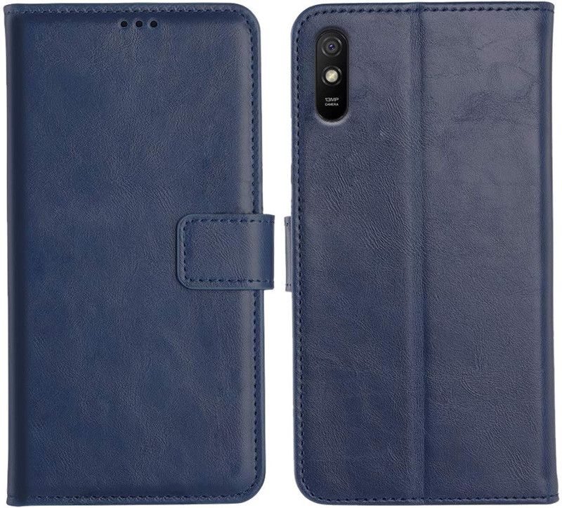 Orosky Flip Cover for Xiaomi Redmi 9A  (Blue, Dual Protection)