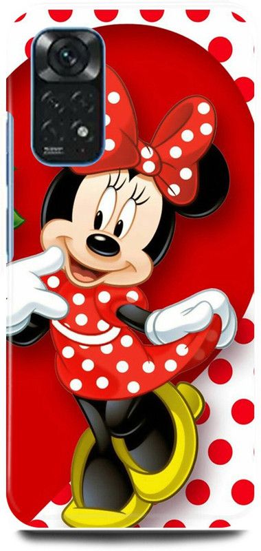 play fast Back Cover for Redmi Note 11 MICKEY, MOUSE, MINNIE, MOUSE, DOLL  (Red, Hard Case, Pack of: 1)
