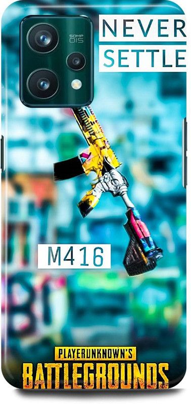 play fast Back Cover for Realme 9 Pro 5G, RMX3471 PUBG, GAME, GUN, M416, BANDOOK  (Blue, Hard Case, Pack of: 1)
