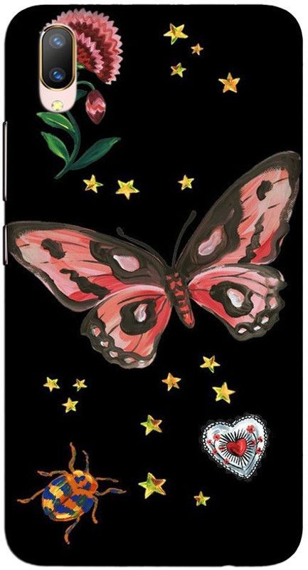CROKIAN Back Cover for ViVO V11 Pro butterfly Back Cover  (Multicolor, Hard Case, Pack of: 1)