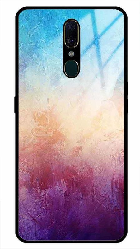 NDCOM Back Cover for OPPO F11 Colorful Painting Texture Printed Glass Case  (Multicolor, Grip Case, Pack of: 1)