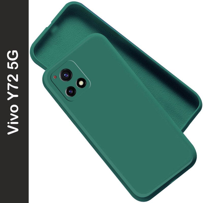 RD DREAMS Back Cover for Vivo Y72 5G  (Green, Flexible, Silicon, Pack of: 1)