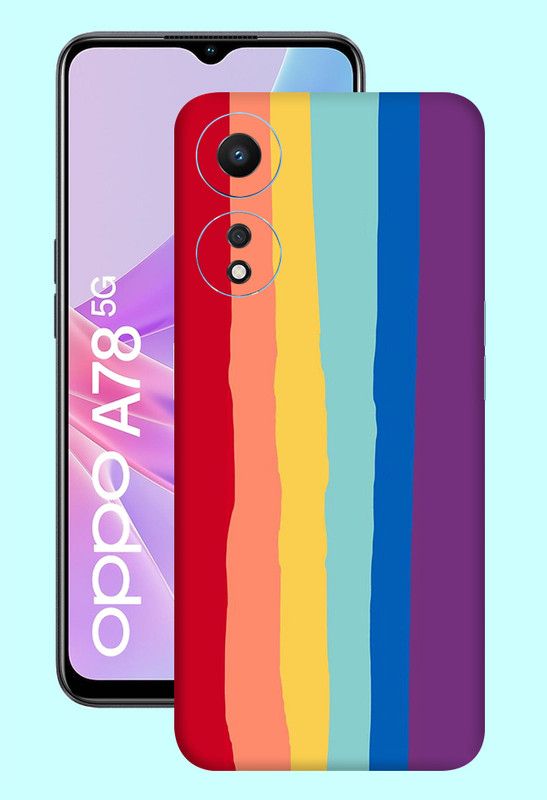 WeCre8 Skin's Oppo A78 5G Mobile Skin  (Rainbow Lines Multicolor Mobile Skin)