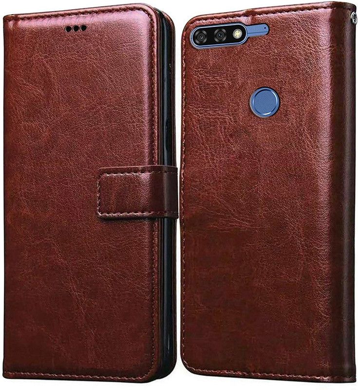 Flipkart SmartBuy Flip Cover for Huawei Honor 7A Leather Flip Case  (Brown, Pack of: 1)