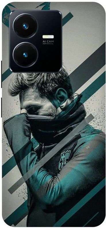 PICHKU Back Cover for VIVO Y22- V2207-LIONEL,MESSI,ARGENTINA,CUP,10,LIONE,FOOTBALL,BARCELONA,JERSEY,SPORTS  (Green, Hard Case, Pack of: 1)