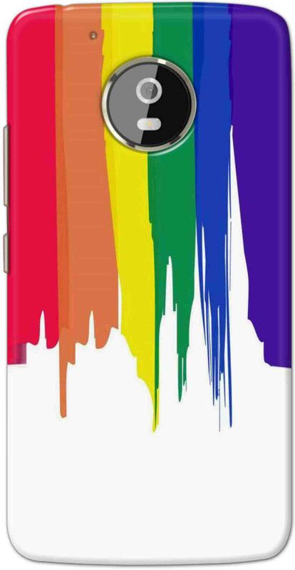 NDCOM Back Cover for Motorola Moto G5 Plus Rainbow Colors On White Printed  (Multicolor, Hard Case, Pack of: 1)
