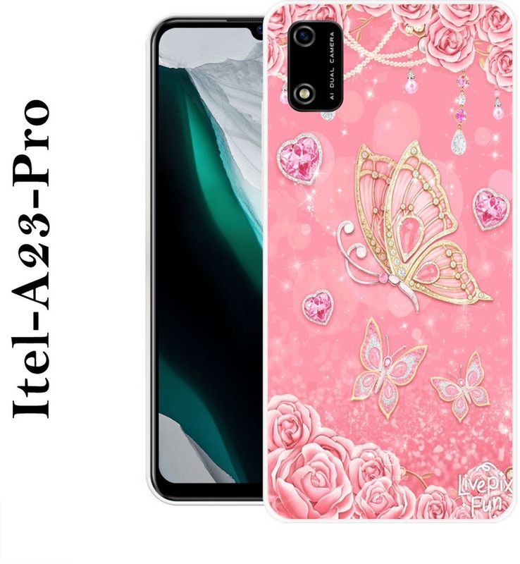 SIMAWAT Back Cover for Itel A23 Pro  (Pink, Silicon)