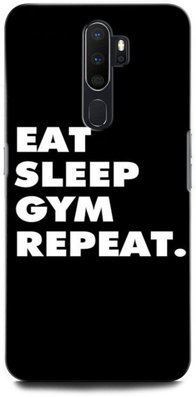 ORBIQE Back Cover for OPPO A9 2020 CPH1937 GYM, FITNESS, WORKOUT, EAT SLEEP GYM REPEAT, MOTIVATION, SPORTS  (Multicolor, Hard Case, Pack of: 1)