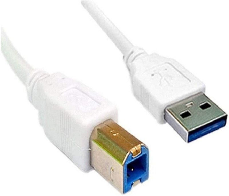 2.0 USB Printer Cable Printer for HP, Canon, USB Male to Printer Male 2.5 m Micro USB Cable  (Compatible with All Vivo, Oppo, Samsung, Gionee, Mi, Vivo, One Plus and Boat, White)