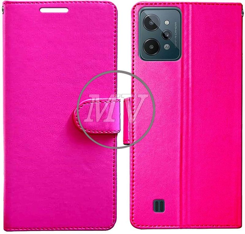 MV Back Cover for Realme C31  (Pink, Cases with Holder, Pack of: 1)
