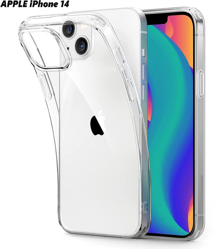 DSCASE Back Cover for APPLE iPhone 14  (Transparent, Shock Proof, Silicon, Pack of: 1)