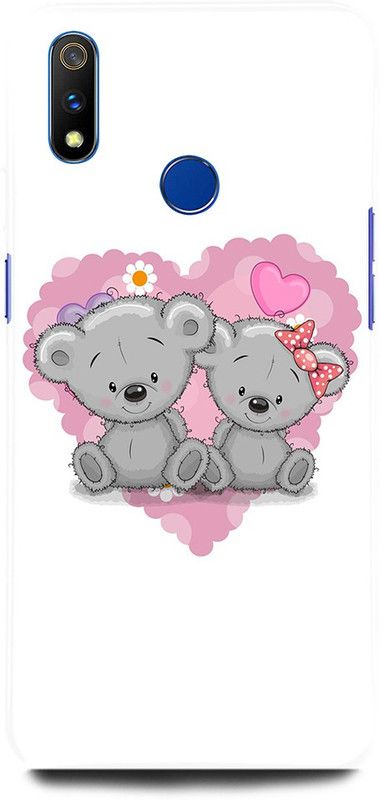 ORBIQE Back Cover for Realme 3i RMX1827 BEAR, ANIMAL, LOVE ANIMAL, TEDDY BEAR, HEART, CUTE  (Multicolor, Hard Case, Pack of: 1)