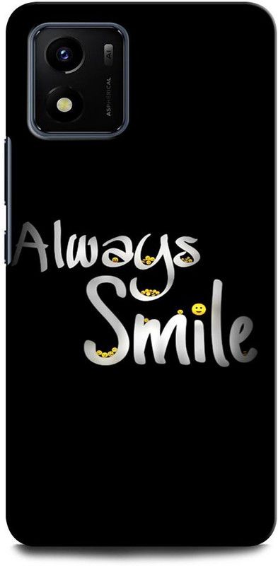 ORBIQE Back Cover for Vivo Y15s ALWAYS SMILE, HAPPY, SMILE, HAPPINESS  (Multicolor, Hard Case, Pack of: 1)