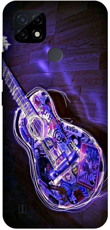 Yoprint Back Cover for REALME C21 Bright Guitar Printed back Cover  (Multicolor, Hard Case, Pack of: 1)