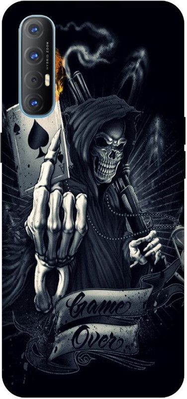 UMPRINT Back Cover for Oppo Reno3 Pro Card Game Skull King Printed Back Cover  (Multicolor, Hard Case, Pack of: 1)