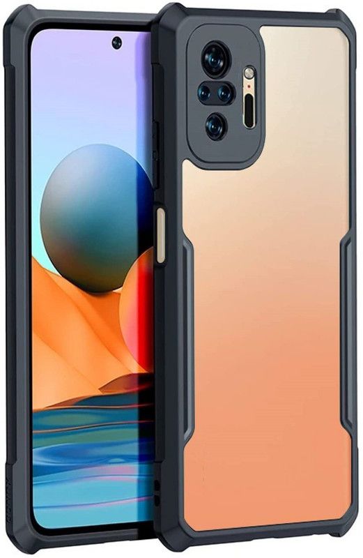Phone Back Cover Bumper Case for Xiaomi Redmi Note 10 Pro Max  (Black, Transparent, Grip Case, Pack of: 1)