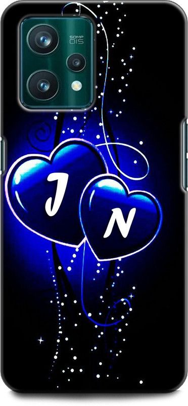 WallCraft Back Cover for Realme 9 Pro 5G, RMX3471 J N, J LOVES N, NAME, ALPHABET, JN LOVE, HART, BLUE  (Multicolor, Dual Protection, Pack of: 1)