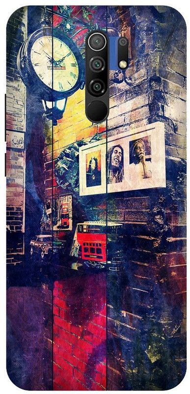 URCHIN Back Cover for Redmi 9 prime time, clock, wall, bob marley  (Multicolor, Shock Proof, Pack of: 1)