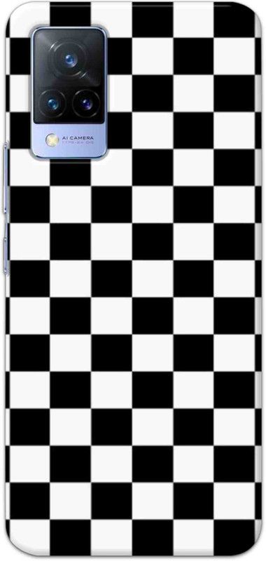 NDCOM Back Cover for Vivo V21 5G  (Black, White, Hard Case, Pack of: 1)