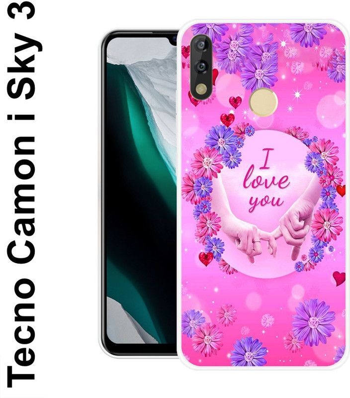 INDIALAND Back Cover for Tecno Camon I Sky 3  (Pink, Purple, Silicon)