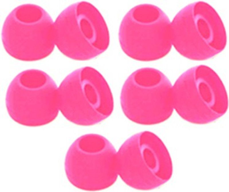YTM 10 pcs (5 pair) Silicone Rubber Earbuds Tips, Eartips, Earpads, Earplugs, for Replacement in Earphones and Bluetooth Medium Size In The Ear Headphone Cushion  (Pack of 10, Pink)