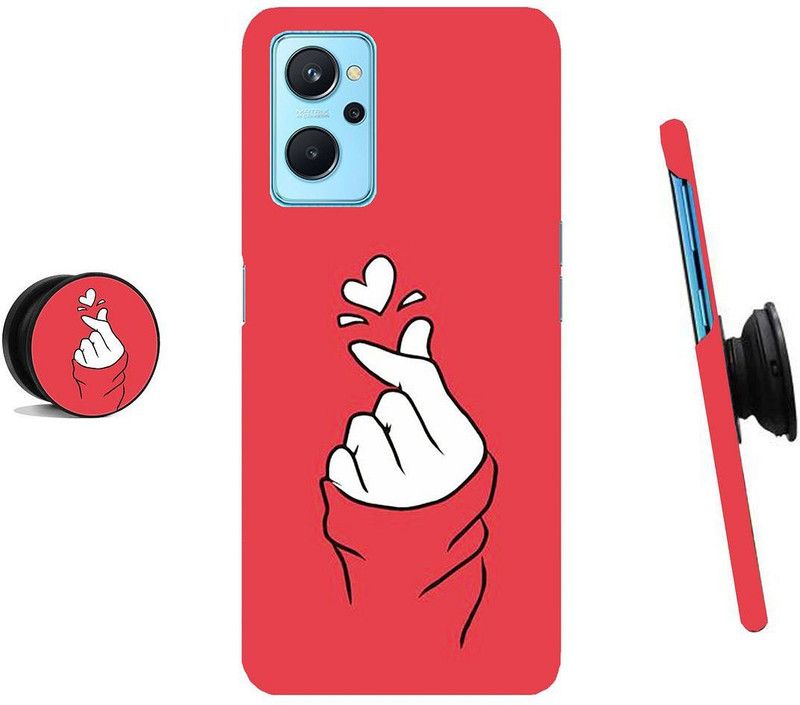ZAPPY Back Cover for Realme 9i  (Red, White, Cases with Holder)