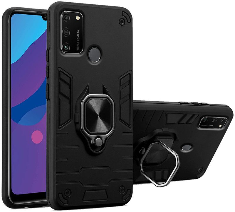 Wowcase Back Cover for Honor 9A  (Black, Rugged Armor, Pack of: 1)