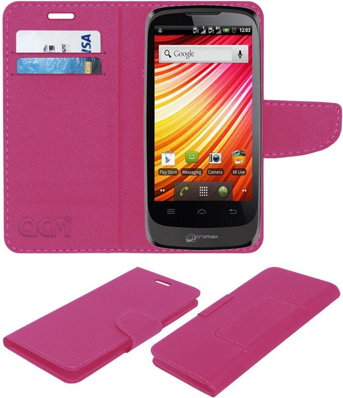 ACM Flip Cover for Micromax Bolt A51  (Pink, Cases with Holder, Pack of: 1)
