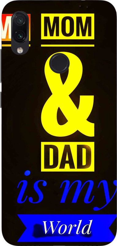 LIKELOOK Back Cover for Mi Redmi Note 7 Pro ( Mom Dad, Love Mom Dad, Heart Mom )  (Multicolor, Shock Proof, Pack of: 1)