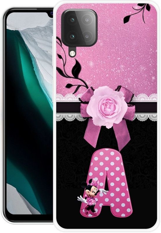 Chahar Back Cover for Samsung Galaxy F12  (Pink, Black, Grip Case, Silicon, Pack of: 1)