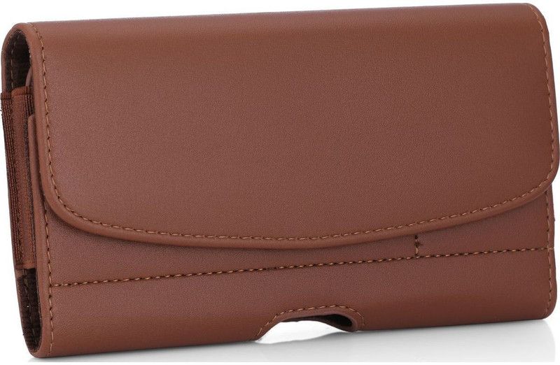 Pure Color Pouch for Samsung Galaxy A7 2018 Edition  (Brown, Magnetic Case)