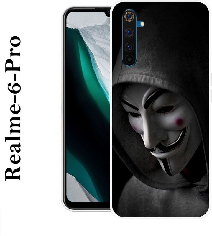 SHIVKUDI Back Cover for Realme 6 Pro  (Black, Grey, Silicon)