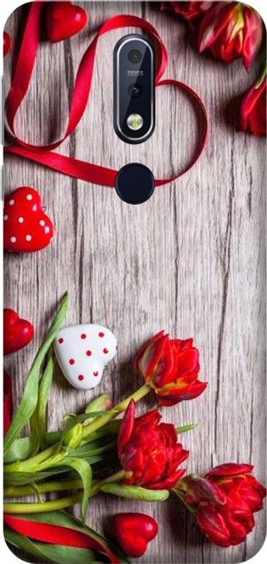 PNBEE Back Cover for Nokia 7.1 Plus - Heart Print Mobile Case Cover  (Multicolor, Hard Case, Pack of: 1)