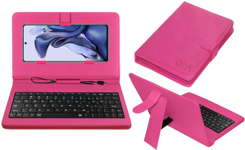 ACM Keyboard Case for Xiaomi 11t Pro Hyperphone  (Pink, Cases with Holder, Pack of: 1)