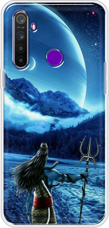 Hansviprint Back Cover for REALME 5s/REALME5/REALME5i  (Blue, Grip Case, Silicon, Pack of: 1)