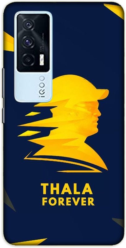 iprinto Back Cover for iQOO 7, iQOO 7 5G M s dhoni Back Cover  (Yellow, Hard Case, Pack of: 1)